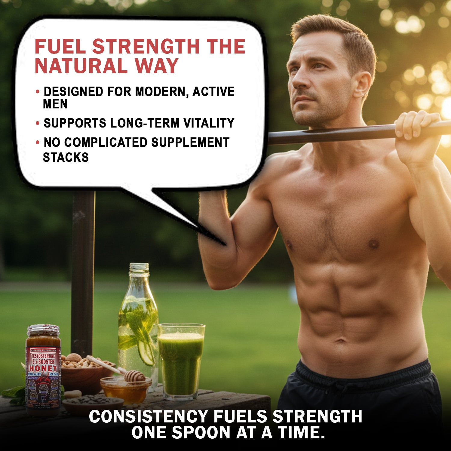 3x T-Booster Honey natural strength