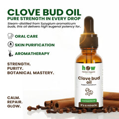 Clove Bud Oil by Herbal Organic Works – Pure Essential Oil for Teeth, Skin, Aromatherapy & Massage (1 oz Glass Dropper Bottle)