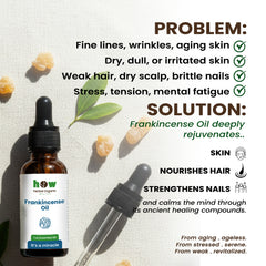 Frankincense Oil – Herbal Organic Works 100% Natural Essential Oil for Face, Hair & Relaxing Aromatherapy | 1 oz