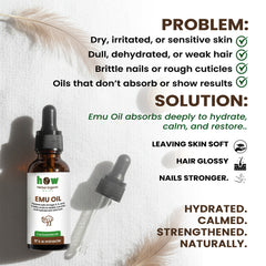 Emu Oil – Pure Skin, Hair & Massage Oil | 1 fl oz