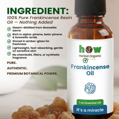 Frankincense Oil – Herbal Organic Works 100% Natural Essential Oil for Face, Hair & Relaxing Aromatherapy | 1 oz
