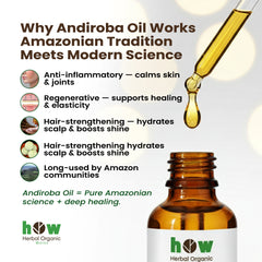 Crab Oil by Herbal Organic Works – 100% Pure Andiroba Oil for Skin Healing, Massage & Hair Care