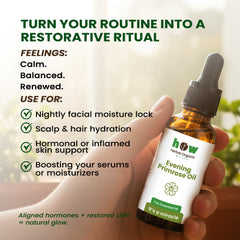 Evening Primrose Oil – Herbal Organic Works 100% Pure Oil for Women’s Health & Skin Care | 30ml