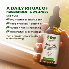 Emu Oil – Pure Skin, Hair & Massage Oil | 1 fl oz