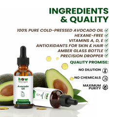 Avocado Oil – Herbal Organic Works 100% Pure Cold-Pressed Oil for Hair & Skin | Non-Greasy & Hexane-Free