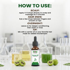 Amla Oil – Herbal Organic Works 100% Pure Cold-Pressed Oil for Hair & Skin | 1 oz Amber Glass Bottle with Dropper