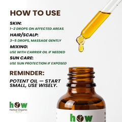 Babchi (Bakuchi) Oil – Herbal Organic Works 100% Pure Cold-Pressed Oil for Hair Color & Skin Glow | 1 oz Bottle