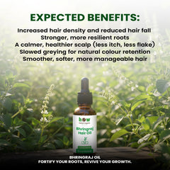Bhringraj Hair Oil by Herbal Organic Works – 100% Pure Natural Oil for Hair Growth, Thick Hair & Healthy Scalp