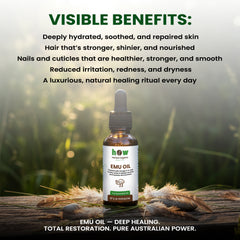 Emu Oil – Pure Skin, Hair & Massage Oil | 1 fl oz