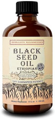 Black Seed Oil - Cold Pressed Pure Ethiopian Black Cumin Nigella Sativa, 3X Thymoquinone, 100% Pure Liquid in Glass Bottle