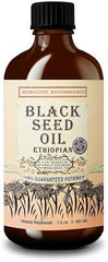 Black Seed Oil - Cold Pressed Pure Ethiopian Black Cumin Nigella Sativa, 3X Thymoquinone, 100% Pure Liquid in Glass Bottle