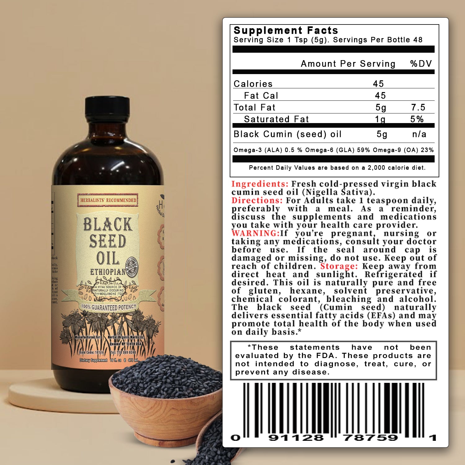 Black Seed Oil ingredients