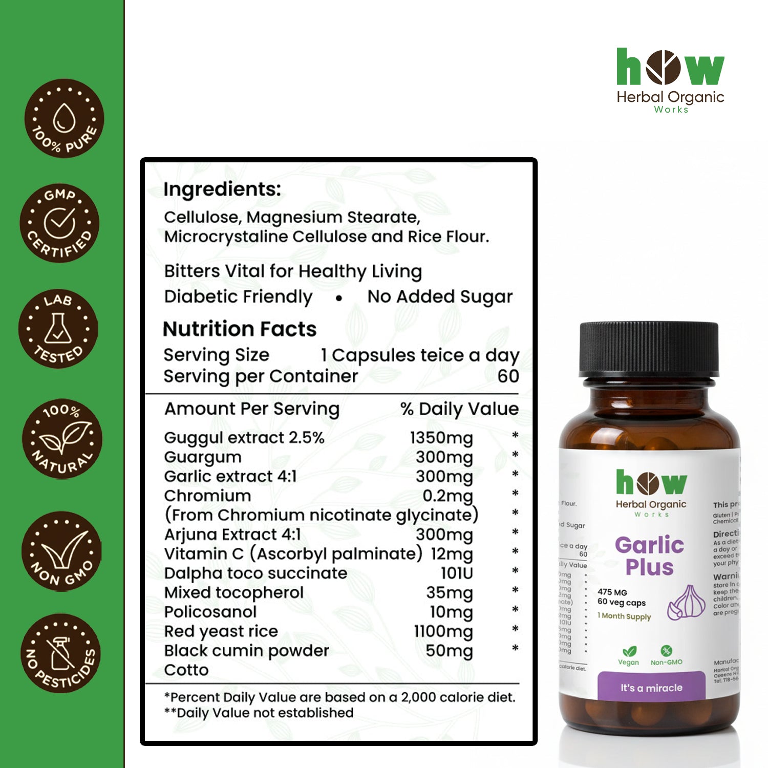 Garlic plus cap Nutrition Facts