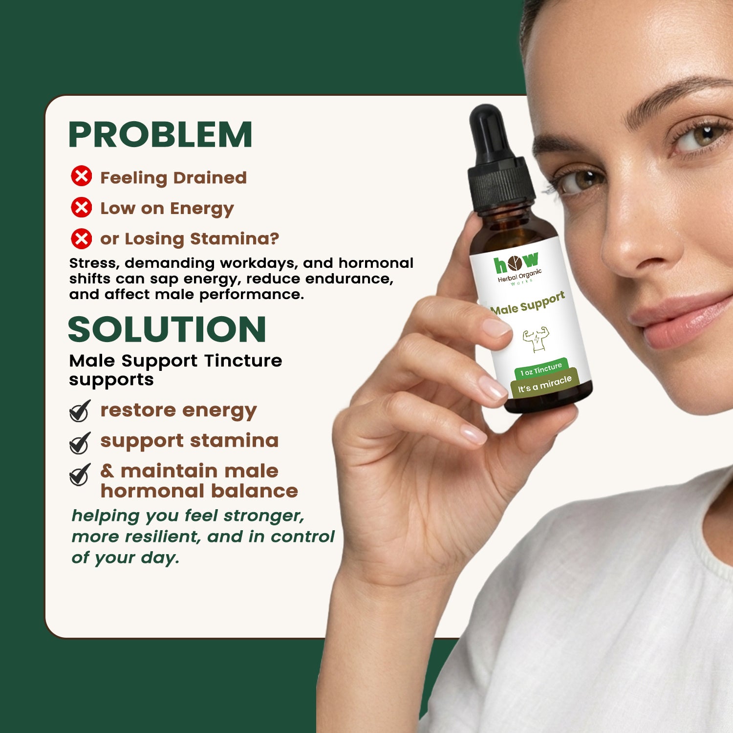 Male support Tincture problem