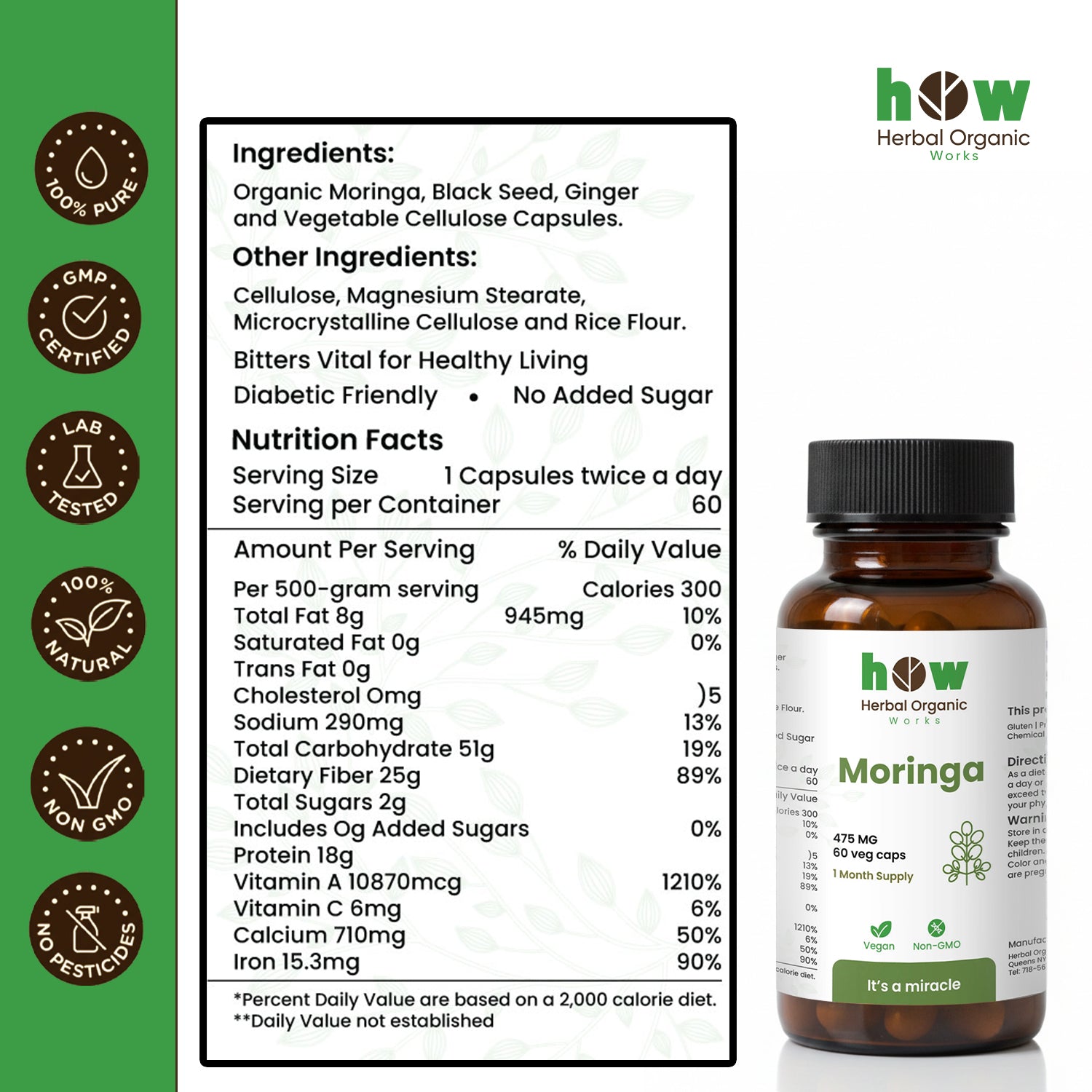 Moringa capsule Nutrition Facts
