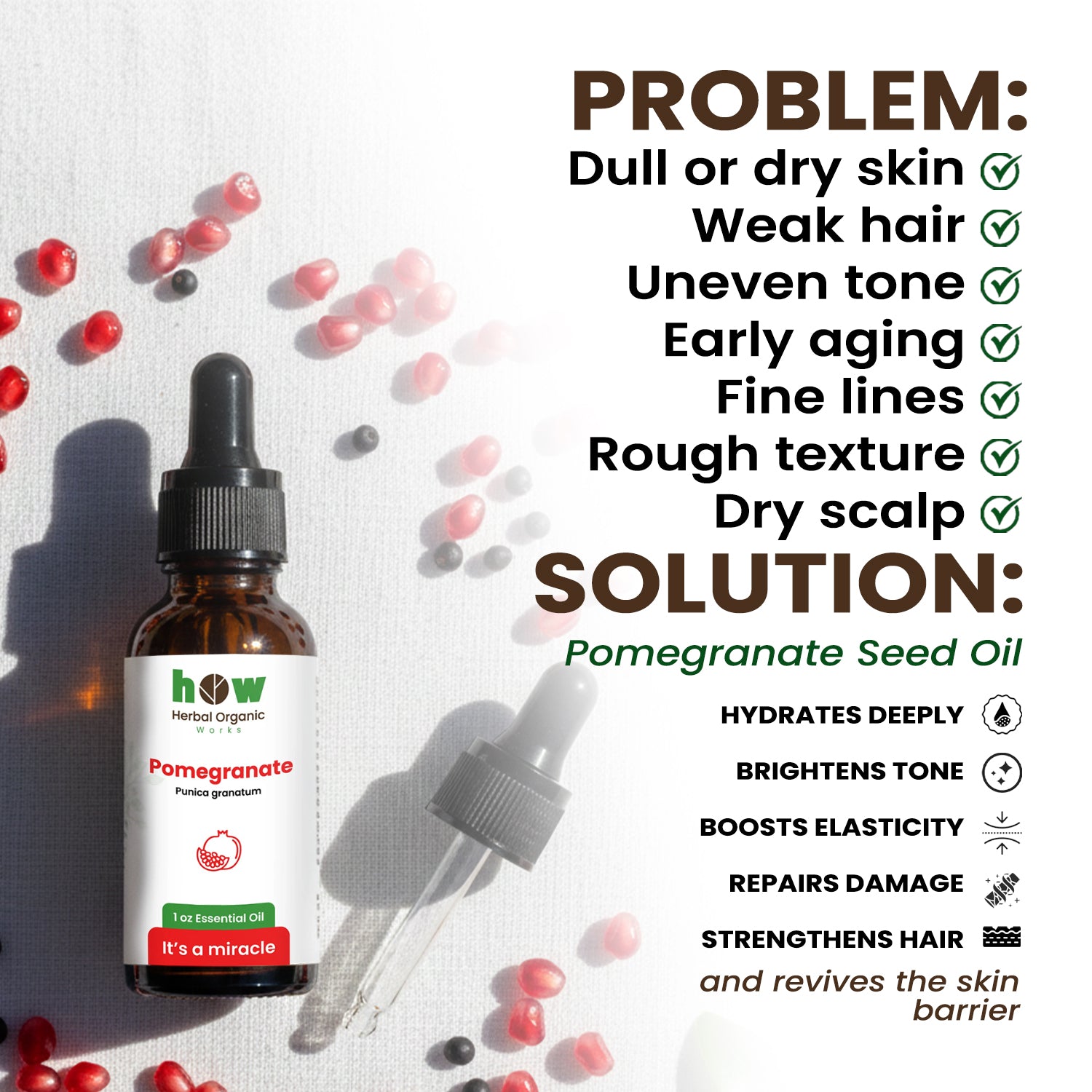 pomegranate seed oil problem solution