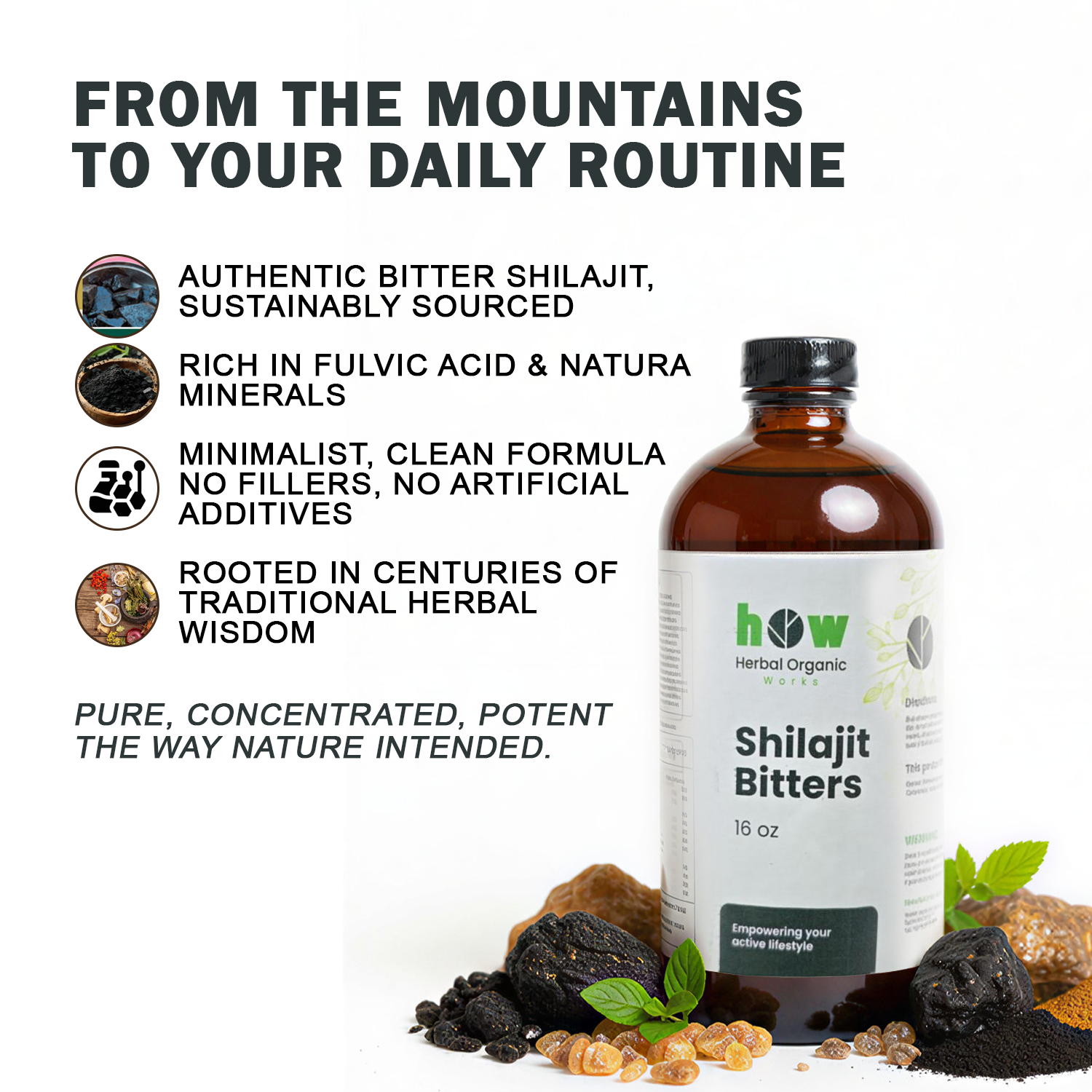 Shilajit Bitters routine