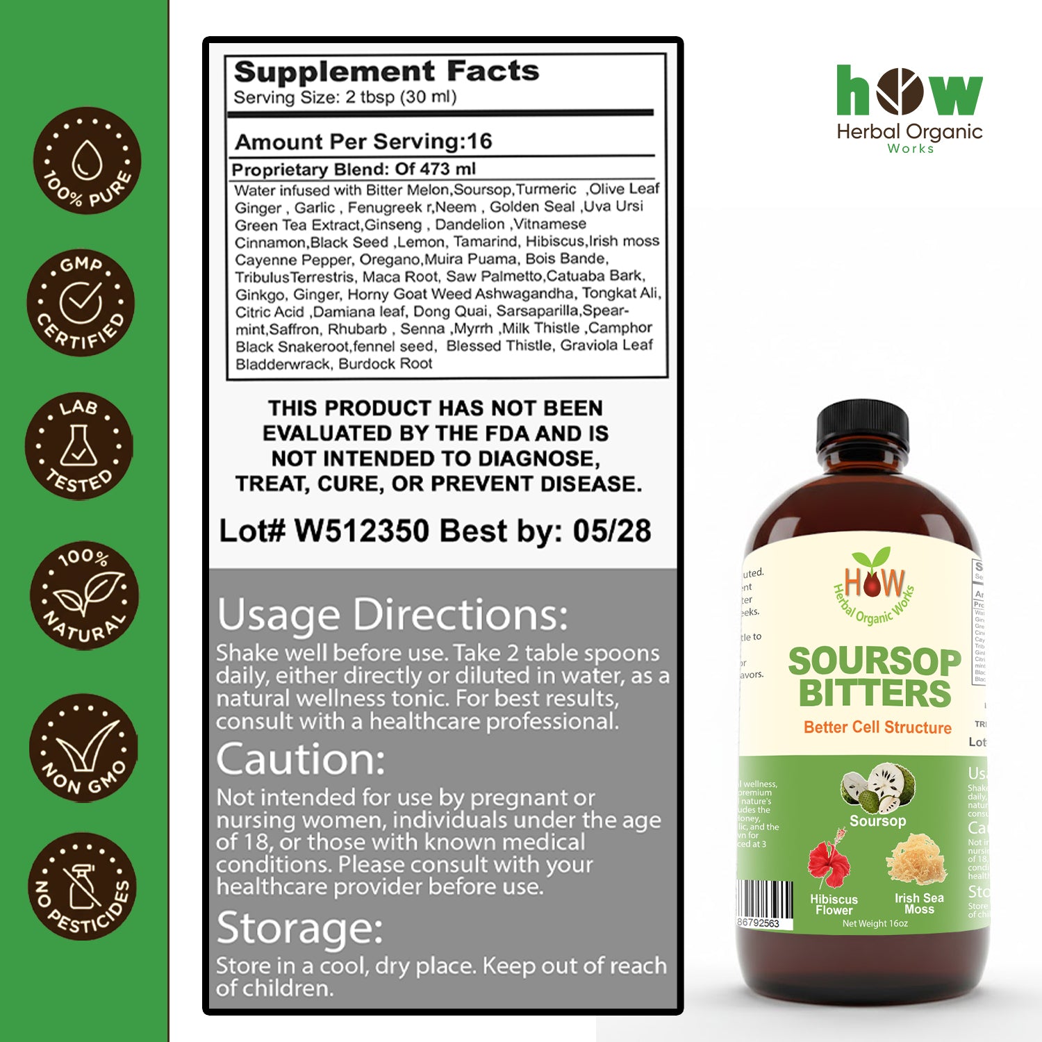 soursop bitters Nutrition Facts