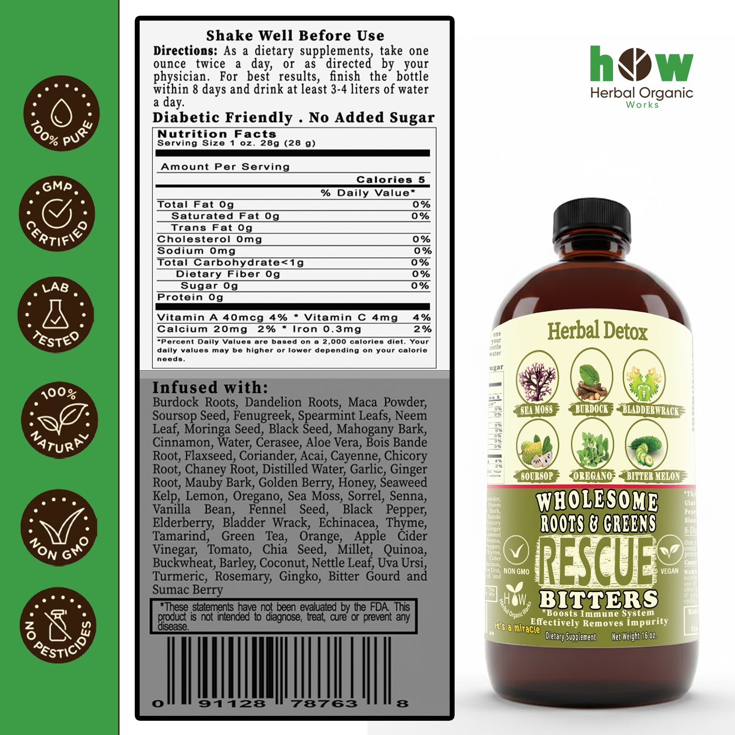 wholesome rescue Nutrition Fact