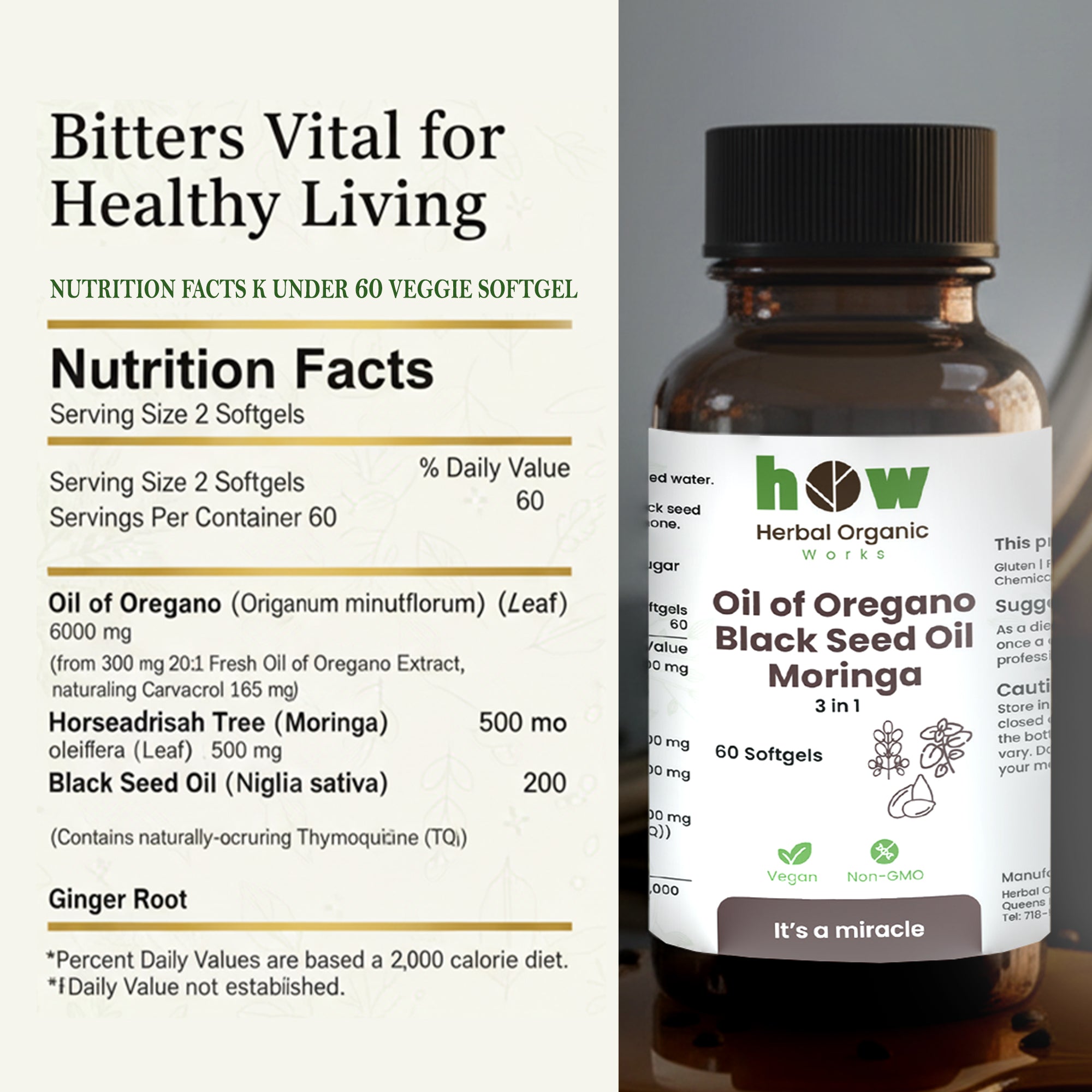 oil of oregano softgels Nutrition Facts
