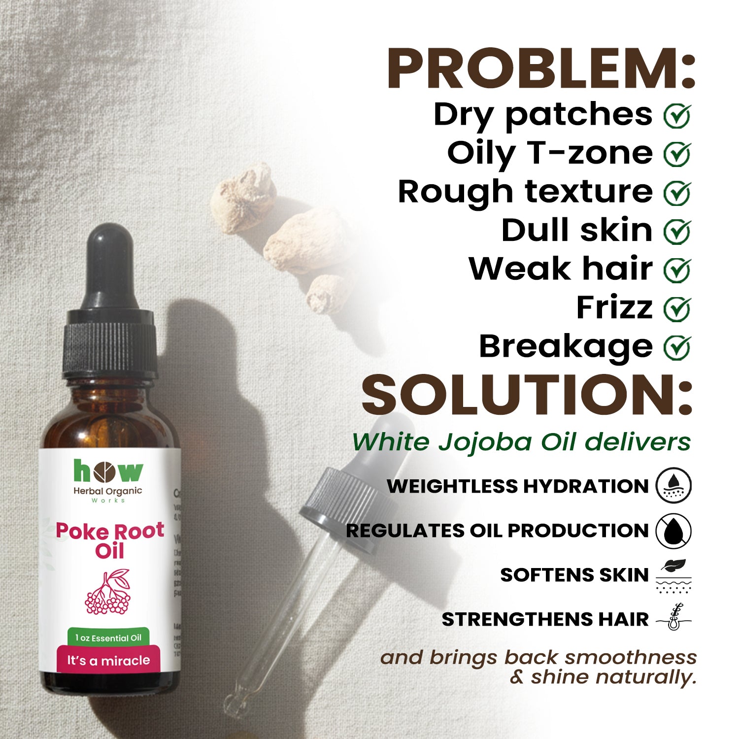 poke root oil problm solution