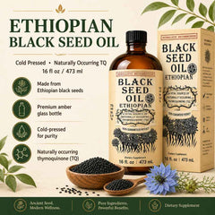 Ethiopian Black Seed Oil 100% Pure, Unfiltered & Cold-Pressed Up To 5.17% TQ