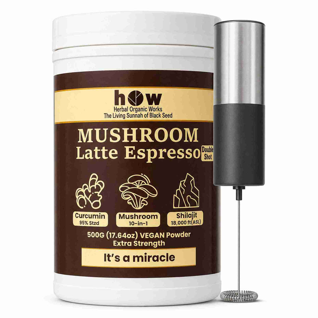 Mushroom Latte Espresso | Functional Mushroom Coffee with Shilajit & Curcumin