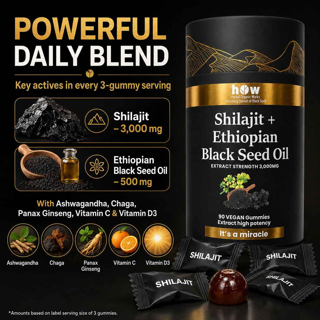 Shilajit + Ethiopian Black Seed Oil Gummies