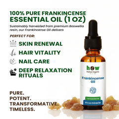 Frankincense Oil – Herbal Organic Works 100% Natural Essential Oil for Face, Hair & Relaxing Aromatherapy | 1 oz