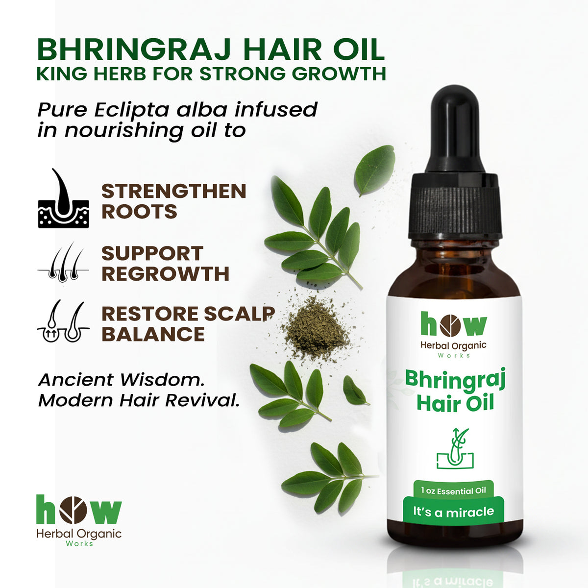 Bhringraj Hair Oil – 100% Pure for Hair Growth & Scalp