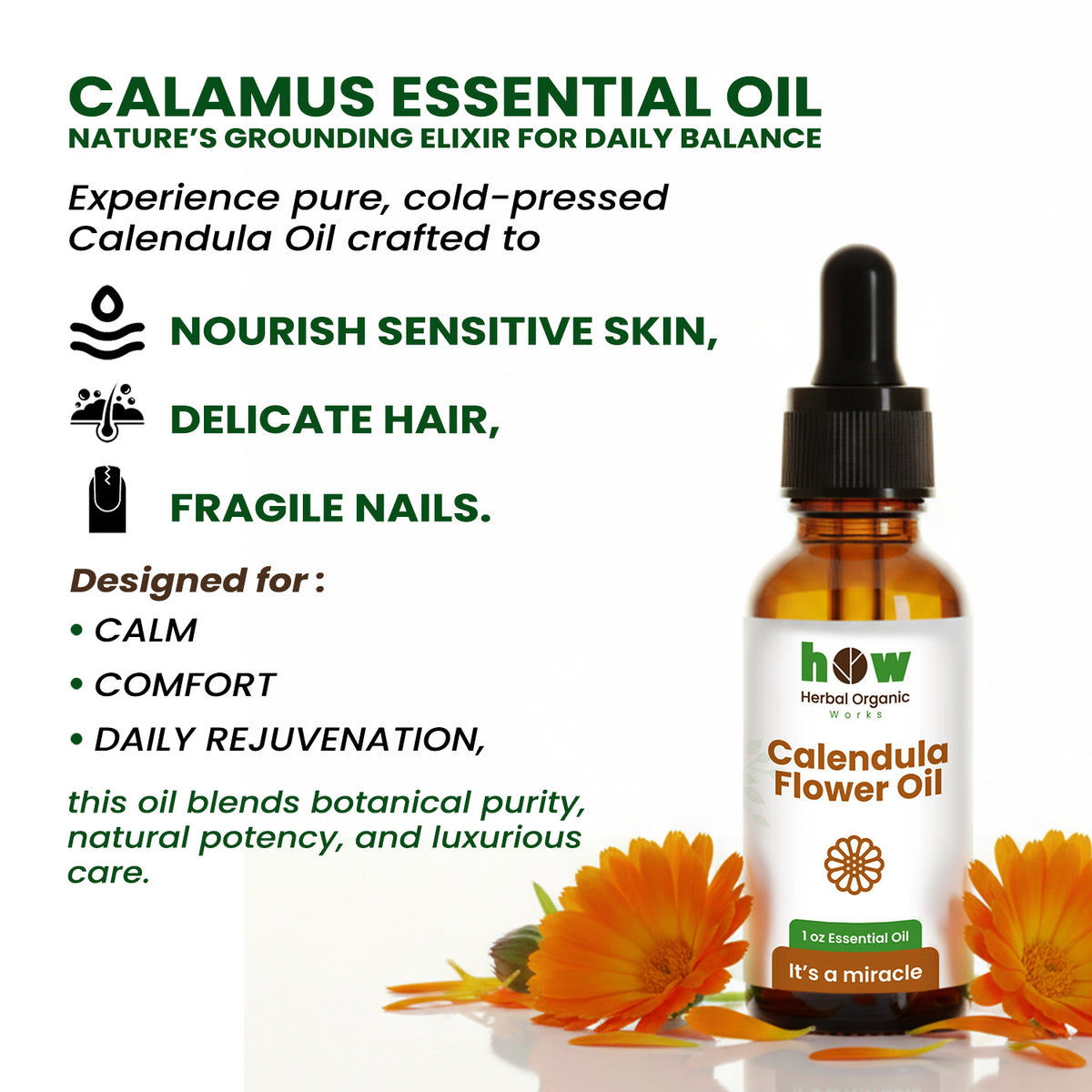 Calendula Flower Oil – 100% Pure & Natural 1 oz