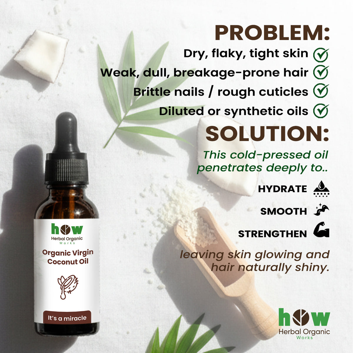 Coconut Oil – Pure Cold-Pressed for Hair & Skin, 30ml
