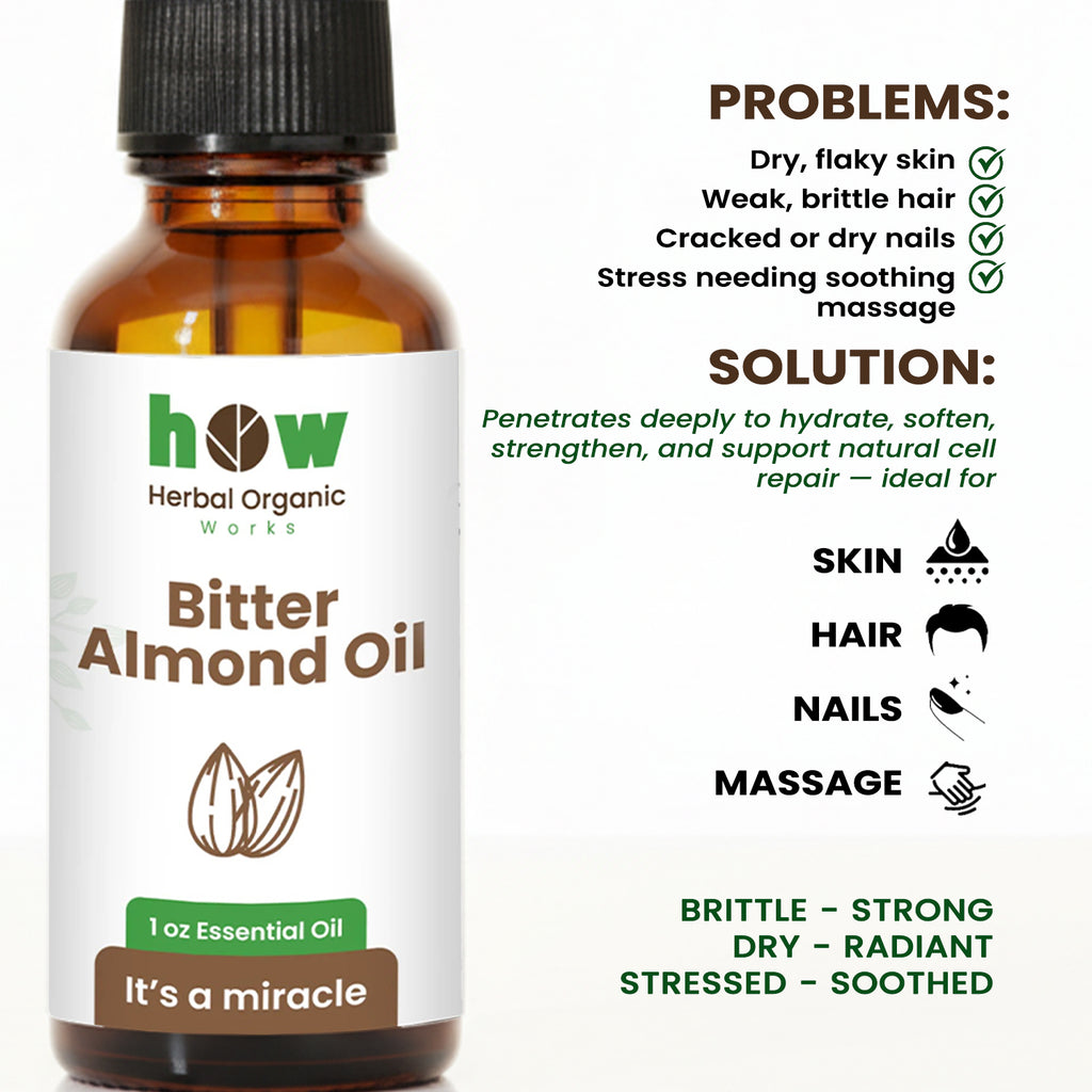 Bitter Almond Oil – Natural Care for Skin & Hair | 1 oz