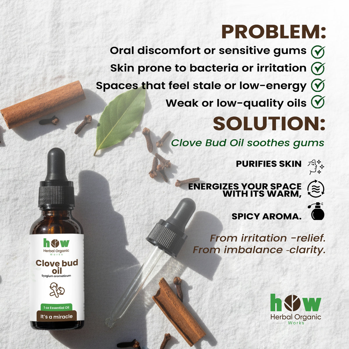 Clove Bud Oil – Pure Essential Oil for Teeth & Skin | 1 oz
