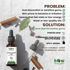 Clove Bud Oil by Herbal Organic Works – Pure Essential Oil for Teeth, Skin, Aromatherapy & Massage (1 oz Glass Dropper Bottle)