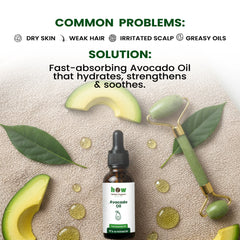 Avocado Oil – Herbal Organic Works 100% Pure Cold-Pressed Oil for Hair & Skin | Non-Greasy & Hexane-Free