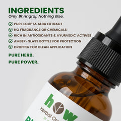 Bhringraj Hair Oil by Herbal Organic Works – 100% Pure Natural Oil for Hair Growth, Thick Hair & Healthy Scalp