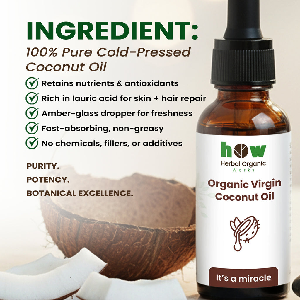 Coconut Oil – Pure Cold-Pressed for Hair & Skin, 30ml
