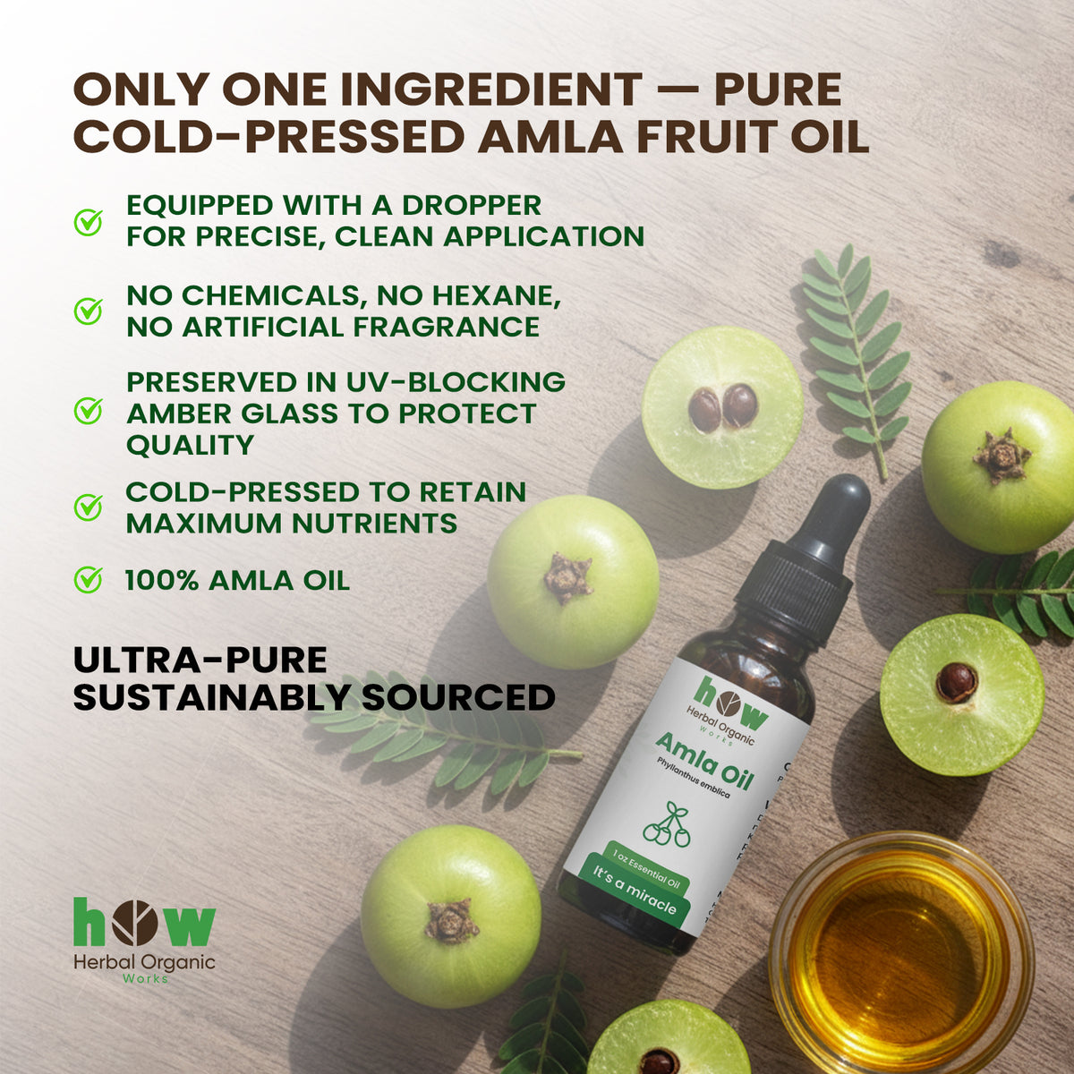 Amla Oil – 100% Pure Cold-Pressed Hair & Skin Oil | 1 oz