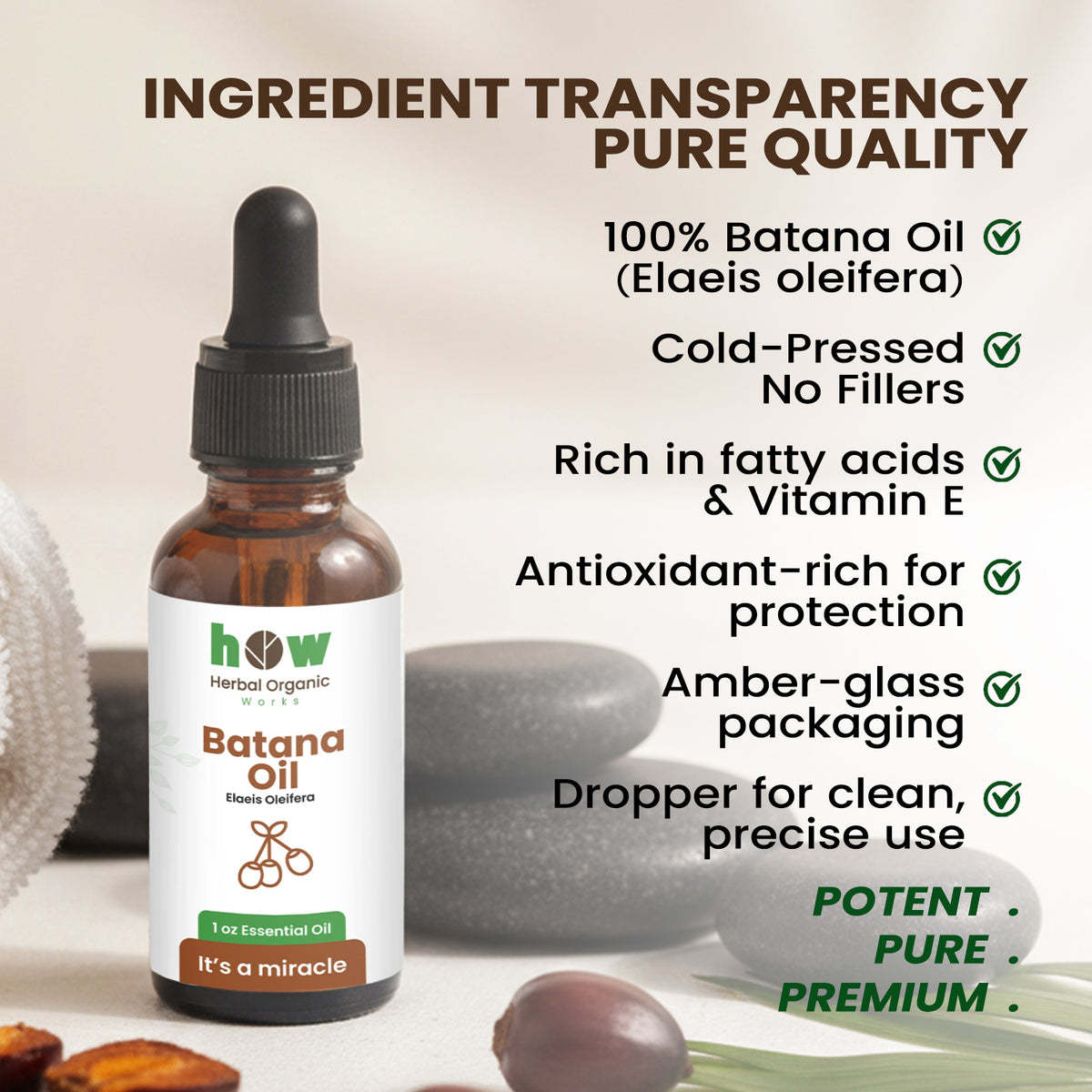 Batana Oil – 100% Pure Hair Growth & Repair Oil | 1 oz