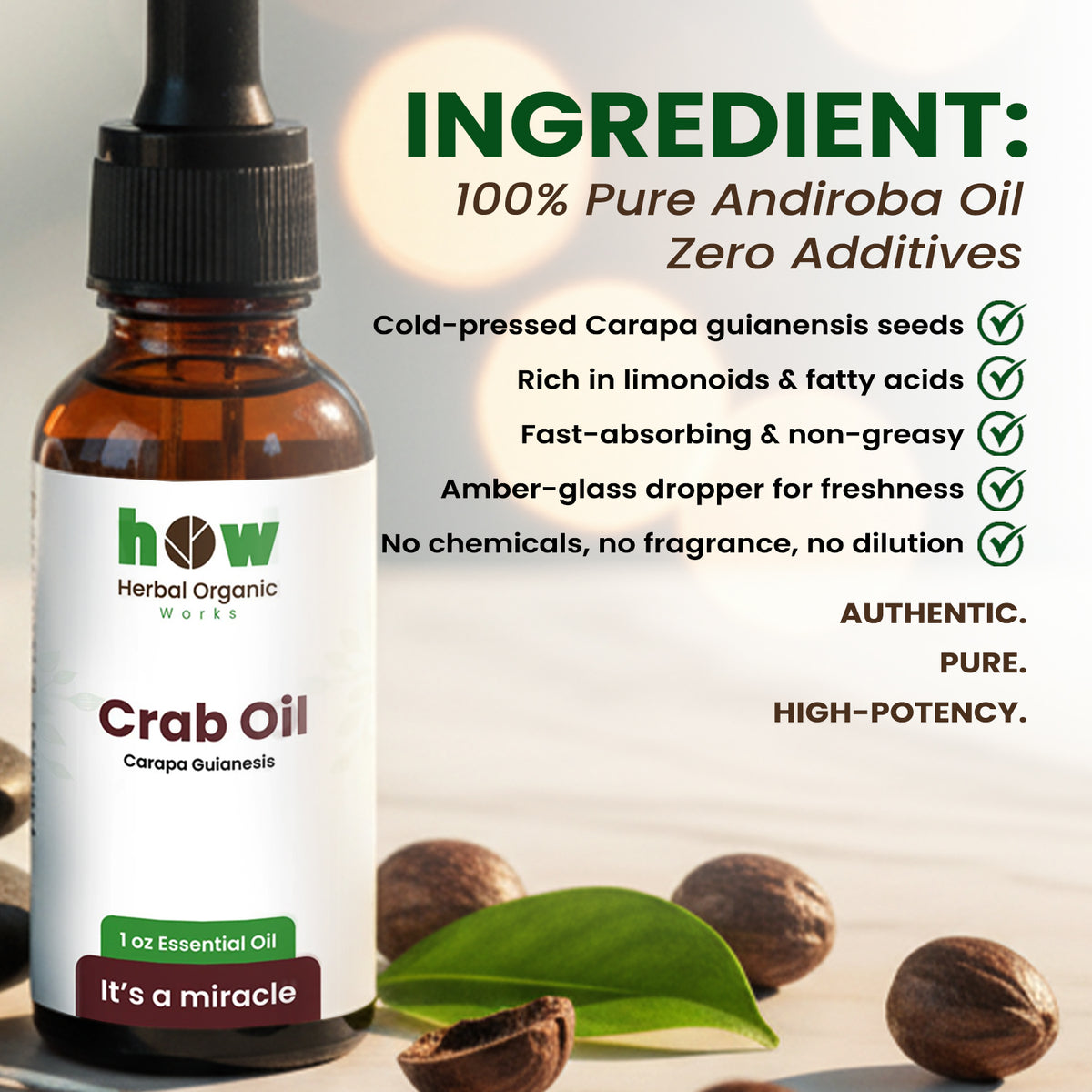 Crab Oil – Pure Andiroba Oil for Massage & Skin Care