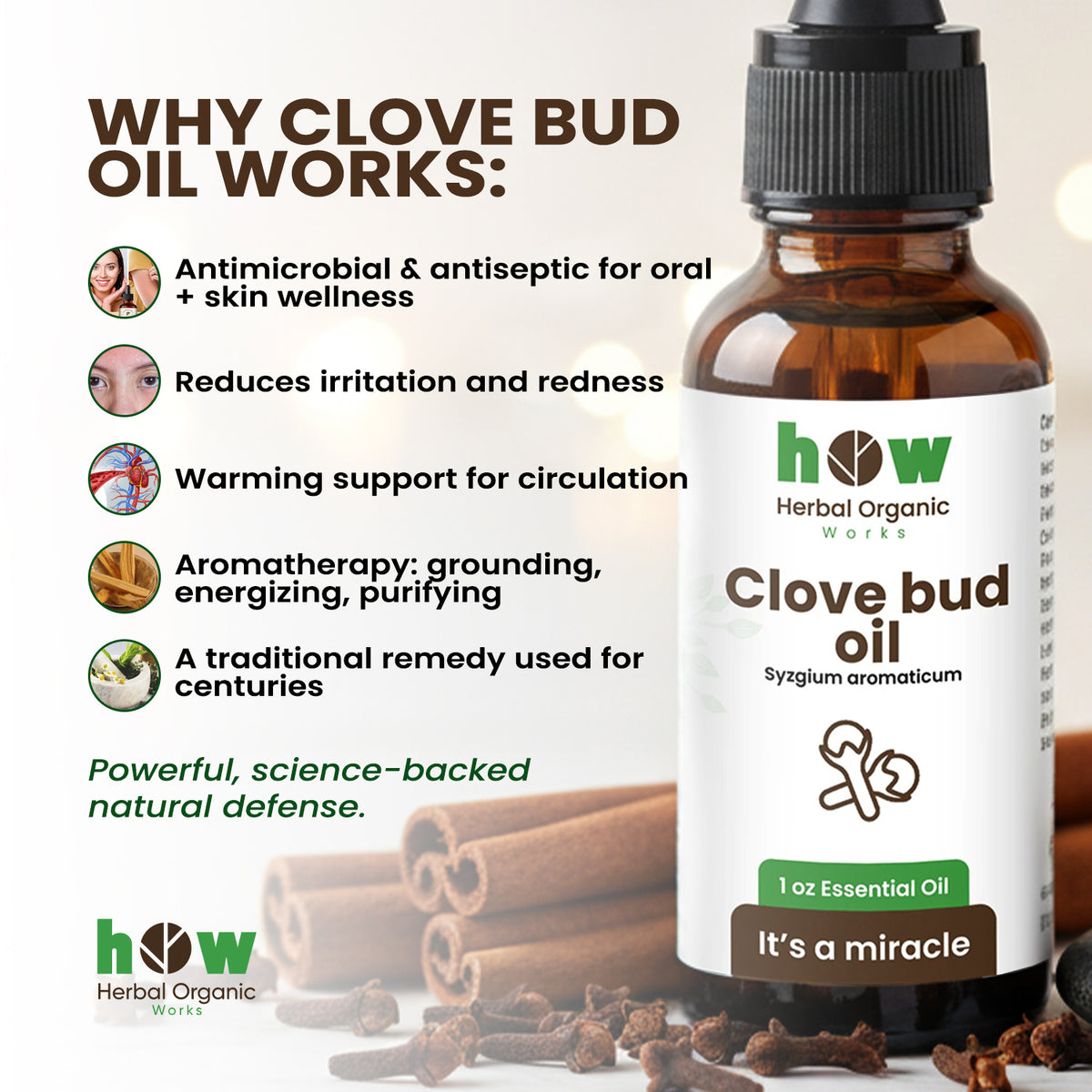 Clove Bud Oil – Pure Essential Oil for Teeth & Skin | 1 oz