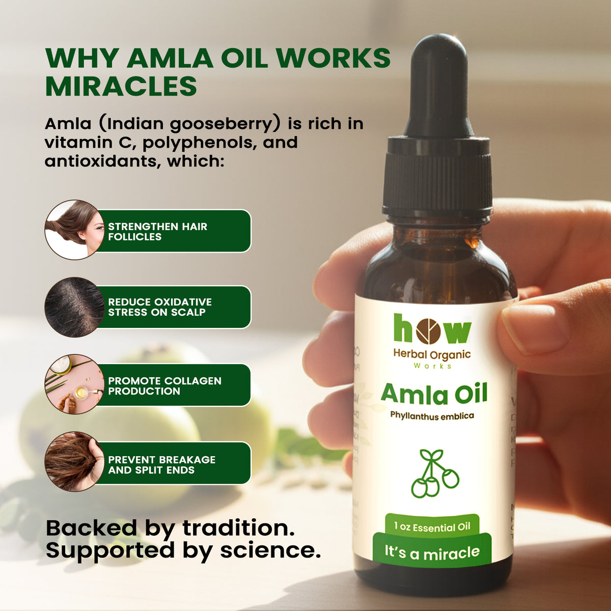 Amla Oil – 100% Pure Cold-Pressed Hair & Skin Oil | 1 oz