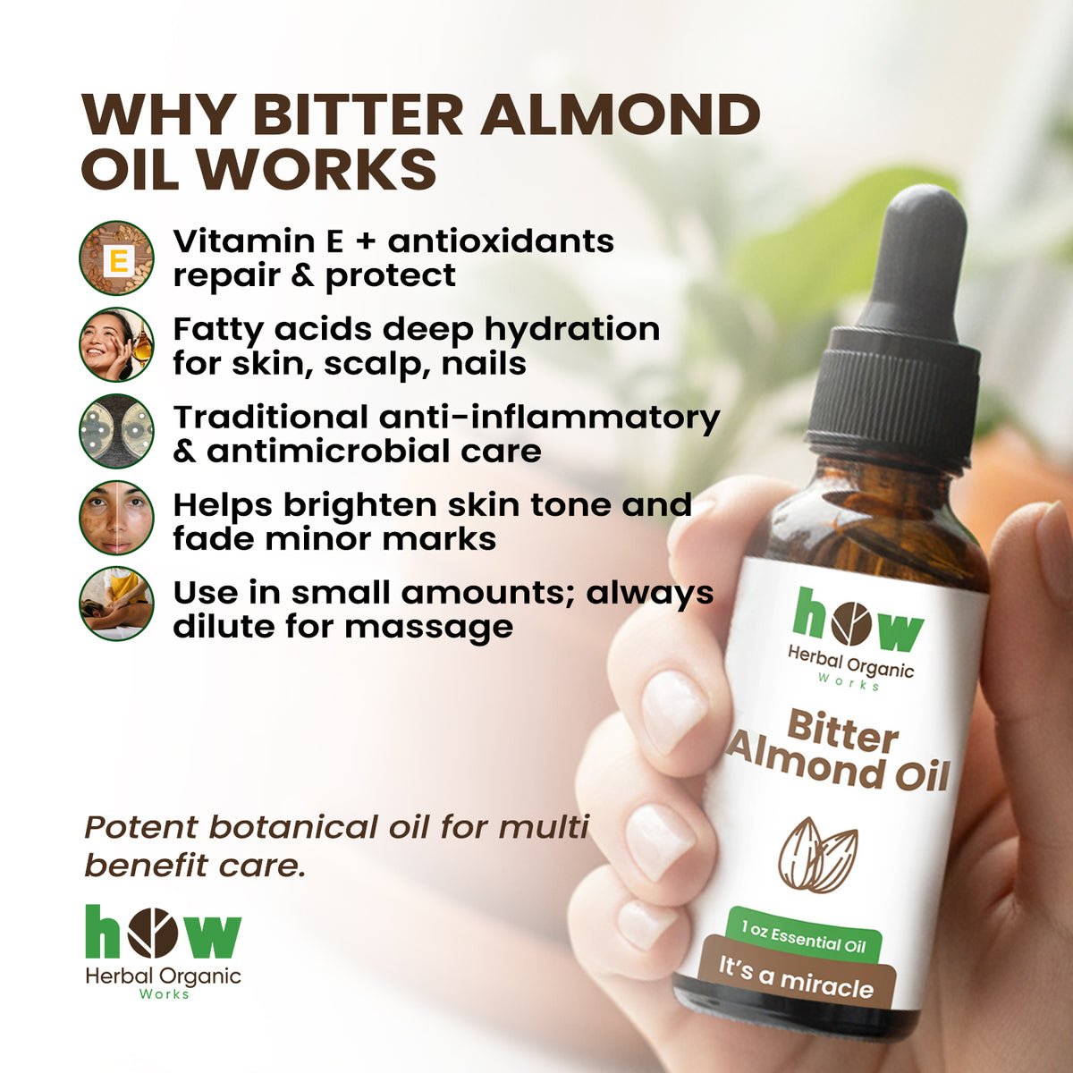 Bitter Almond Oil – Natural Care for Skin & Hair | 1 oz