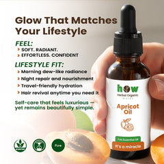 Apricot Essential Oil – Antioxidant & Vitamin E Rich Moisturizer by Herbal Organic Works | For Face, Skin & Hair