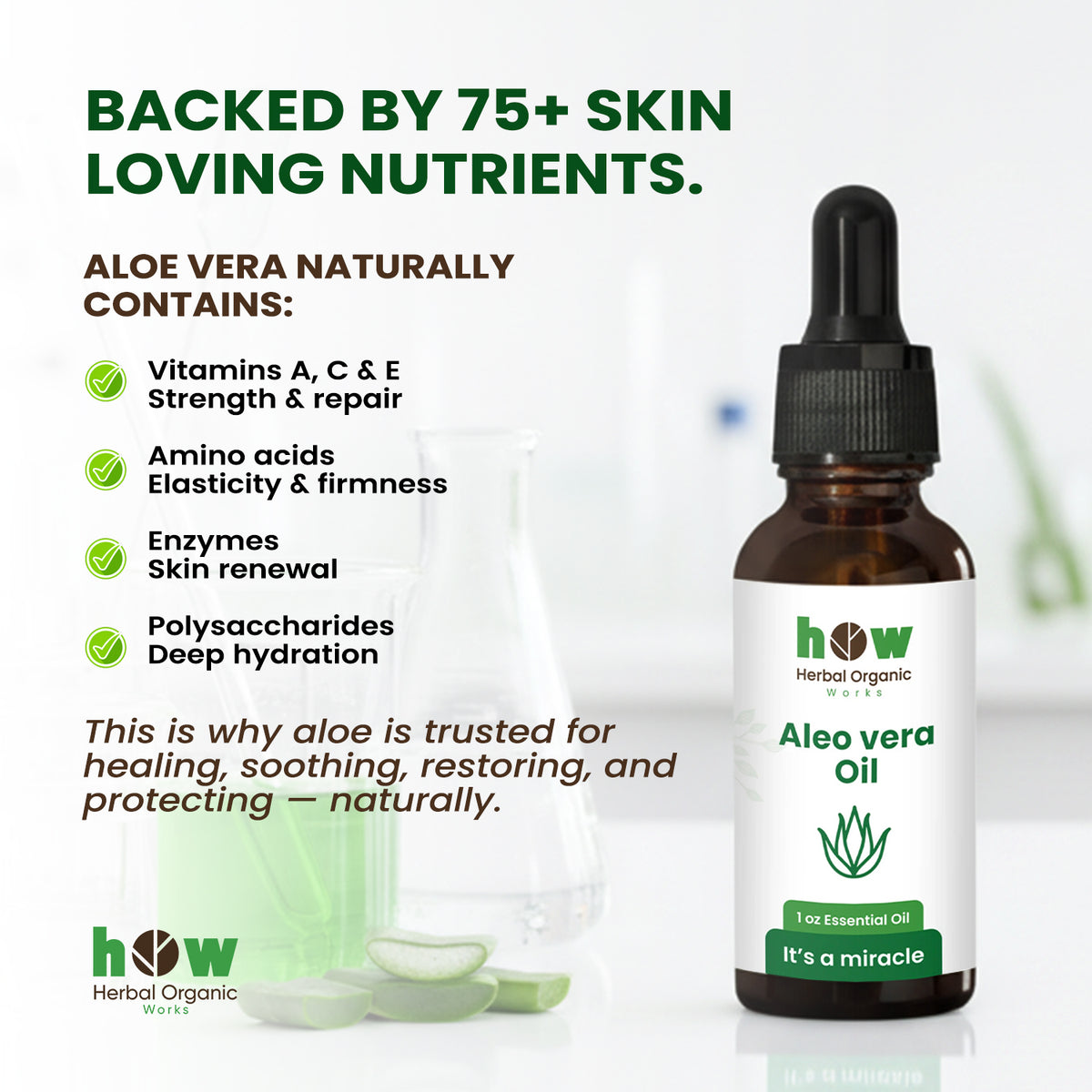 Aloe Vera Oil – 100% Pure Skin & Hair Care | 1 oz