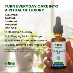 Frankincense Oil – Herbal Organic Works 100% Natural Essential Oil for Face, Hair & Relaxing Aromatherapy | 1 oz