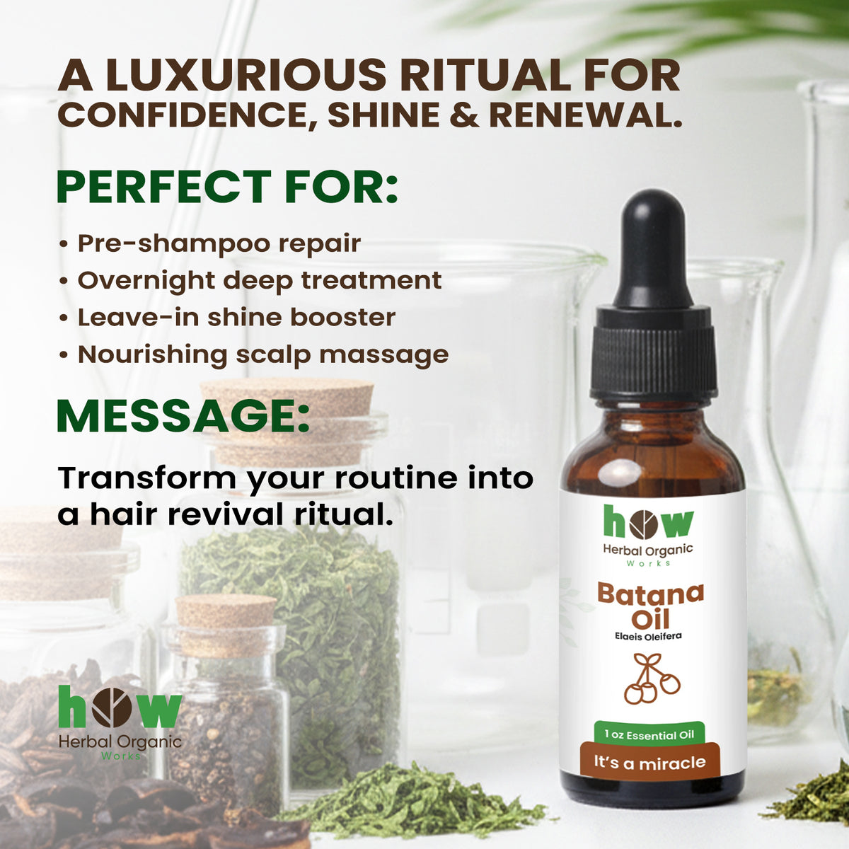 Batana Oil – 100% Pure Hair Growth & Repair Oil | 1 oz