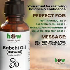 Babchi (Bakuchi) Oil – Herbal Organic Works 100% Pure Cold-Pressed Oil for Hair Color & Skin Glow | 1 oz Bottle