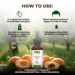 Apricot Essential Oil – Antioxidant & Vitamin E Rich Moisturizer by Herbal Organic Works | For Face, Skin & Hair